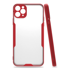 İphone 11 Pro Max Kılıf Platin Silikon - Kırmızı