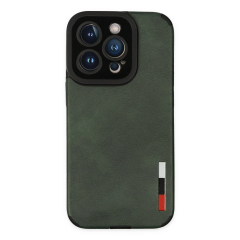 İphone 14 Pro Max Kılıf Loop Deri Silikon - Yeşil