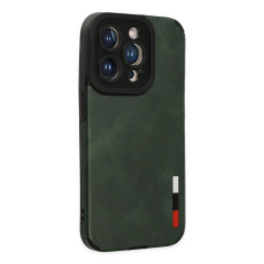 İphone 14 Pro Max Kılıf Loop Deri Silikon - Yeşil