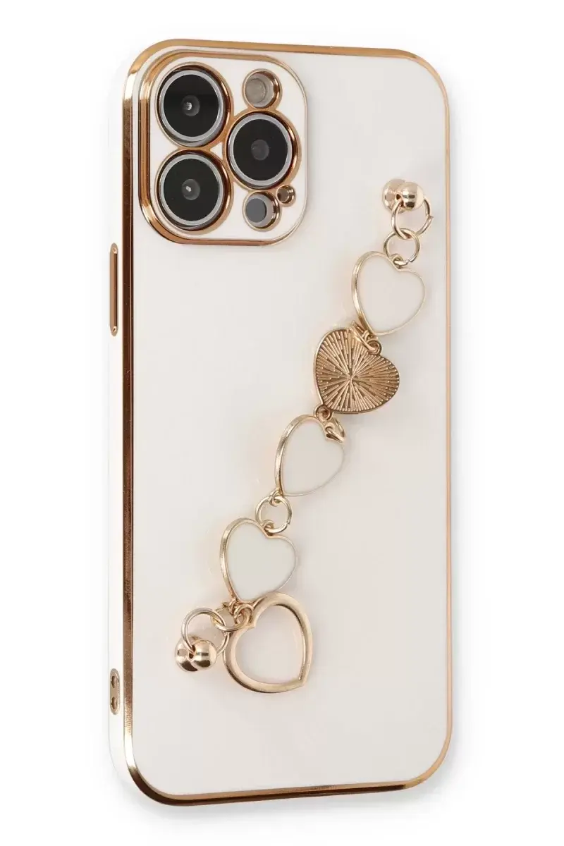 Newface İphone 13 Pro Kılıf Esila Silikon - Beyaz