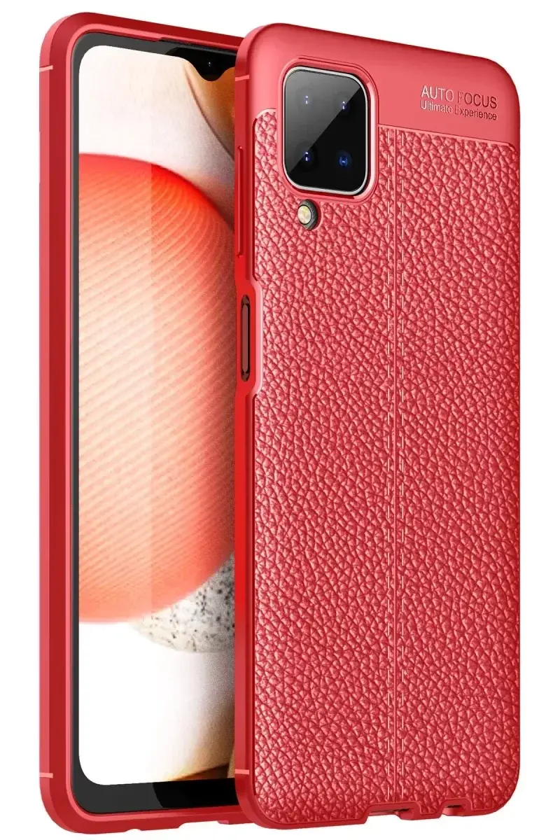 Newface Samsung Galaxy A12 Kılıf Auto Focus Kapak - Kırmızı