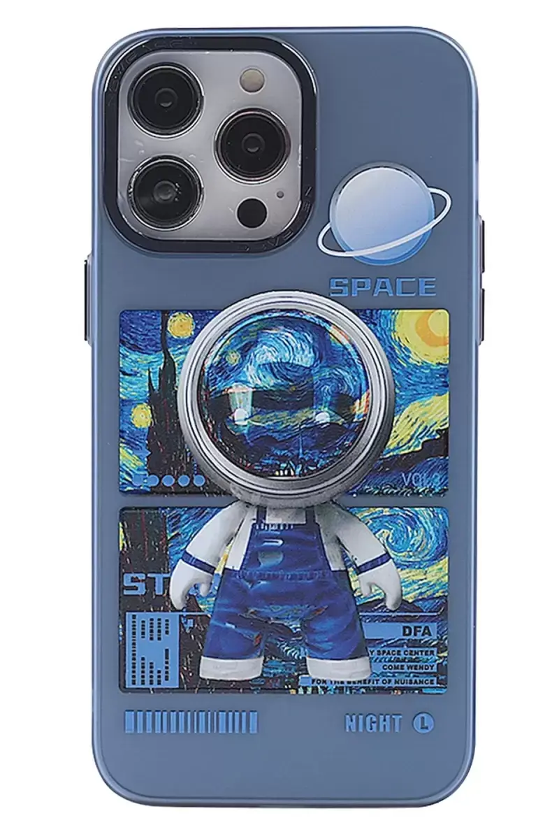 Newface Apple İphone 14 Pro Max Kılıf Prada Desenli Kapak - Prada Mavi - 1