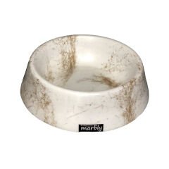 Marbly Beyaz Dalga Mermerit Köpek Mama Su Kabı 700 ml