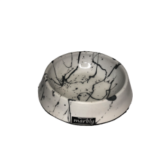 Marbly Zebra Mermerit Köpek Mama Su Kabı 700 ml