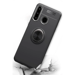 Huawei Y6p Kılıf Range Yüzüklü Silikon - Siyah-kırmızı