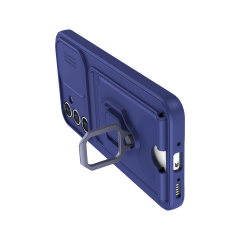 Samsung Galaxy S24 Fe Kılıf Zuma Kartvizitli Yüzüklü Silikon - Lacivert