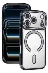 Newface Apple İphone 17 Pro Max Joke Simli Magneticsafe Kılıf - Siyah