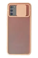 Newface Samsung Galaxy A02s Kılıf Palm Buzlu Kamera Sürgülü Silikon - Pembe