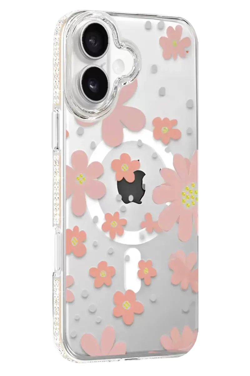 Joko Apple İphone 16 Floral Magsafe Kapak - Pembe