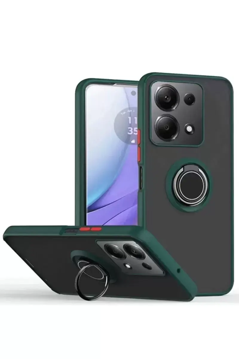 Newface Xiaomi Redmi Note 13 Pro 4g Montreal Yüzüklü Silikon Kapak - Yeşil