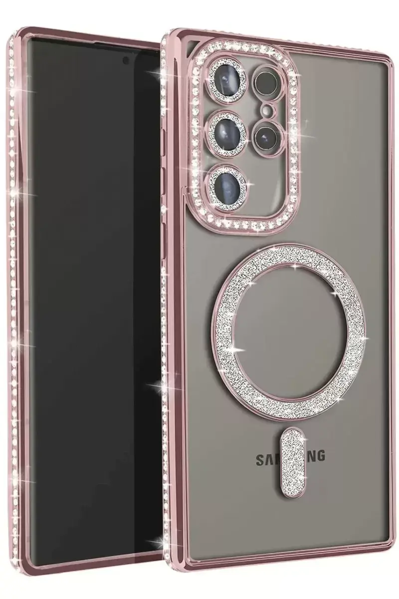 Newface Samsung Galaxy S23 Ultra Joke Simli Magneticsafe Kılıf - Pembe