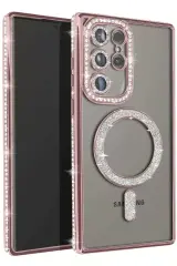 Newface Samsung Galaxy S23 Ultra Joke Simli Magneticsafe Kılıf - Pembe