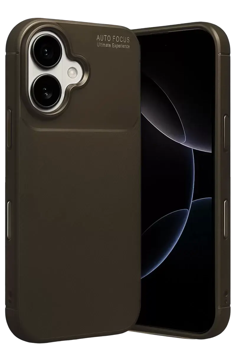 Newface Apple İphone 17 Auto Focus Karbon Kapak - Kahverengi
