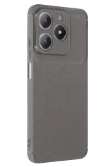Newface Realme C61 Kılıf Auto Focus Karbon Kapak - Gri