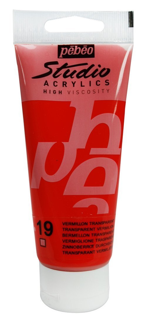 Studio Akrilik Boya - Transparent Vermilion - 100ml - N:19
