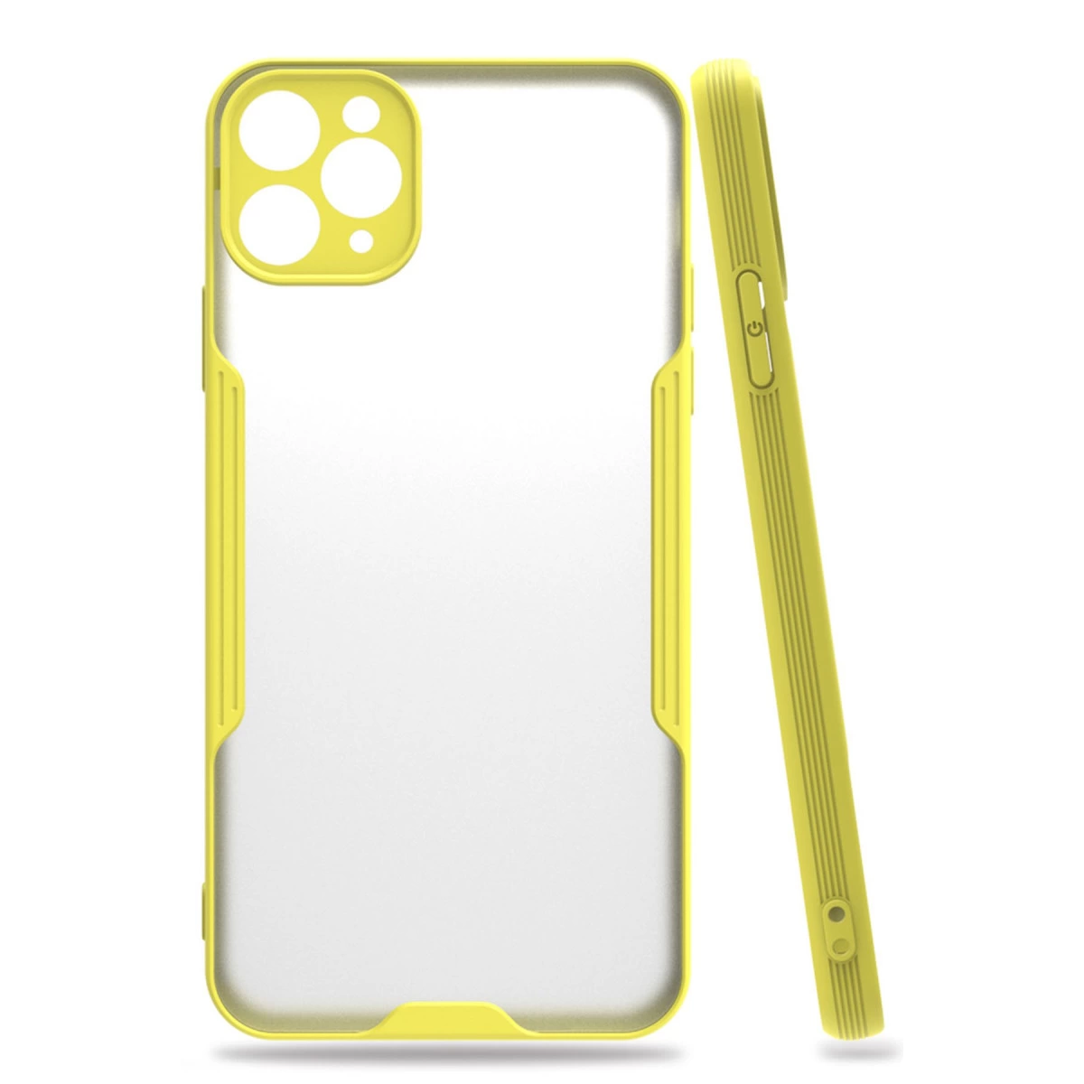 İphone 11 Pro Max Kılıf Platin Silikon - Sarı