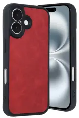 Newface İphone 16 Kılıf Aras Deri Kapak - Kırmızı
