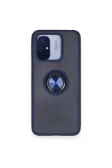 Newface Xiaomi Redmi 12c Kılıf Montreal Yüzüklü Silikon Kapak - Lacivert