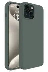 Newface Apple İphone 15 Plus Kılıf First Silikon - Koyu Yeşil