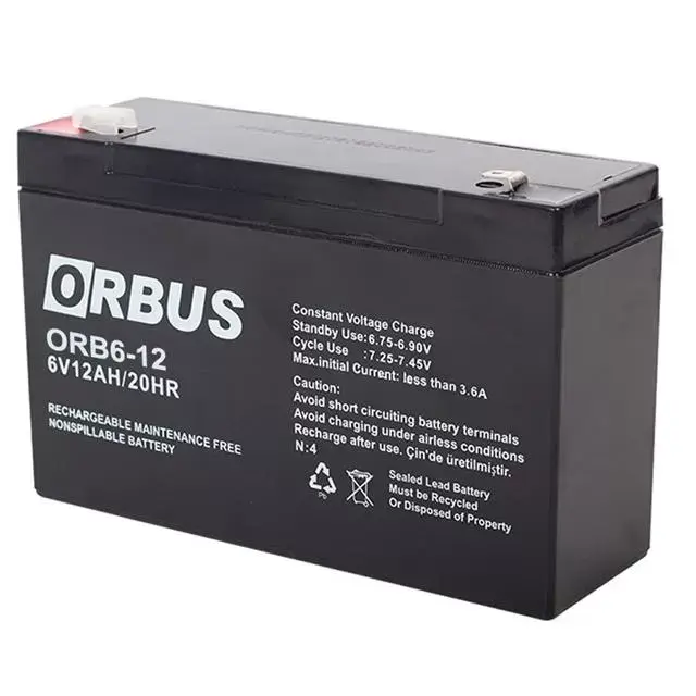 Orbus 6 Volt 12 Amper Kuru Akü Orb6-12 (150x50x94 Mm)