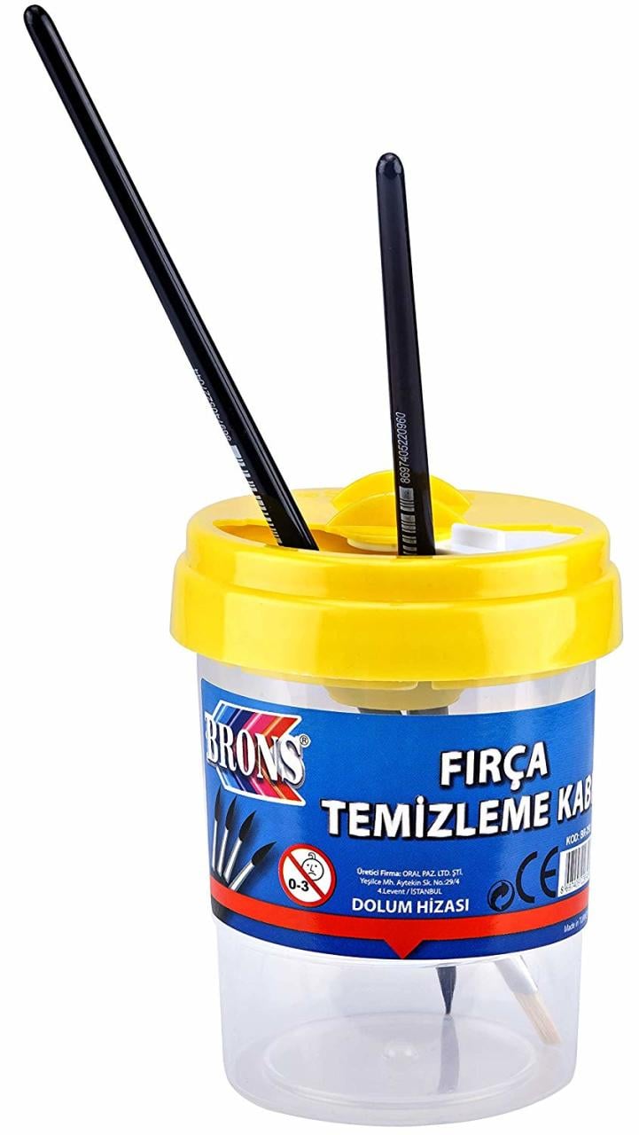 Fırça Temizleme Kabı BR-250 (Sarı-Mavi-Pembe)