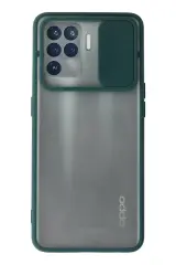 Newface Oppo Reno 5 Lite Kılıf Palm Buzlu Kamera Sürgülü Silikon - Yeşil