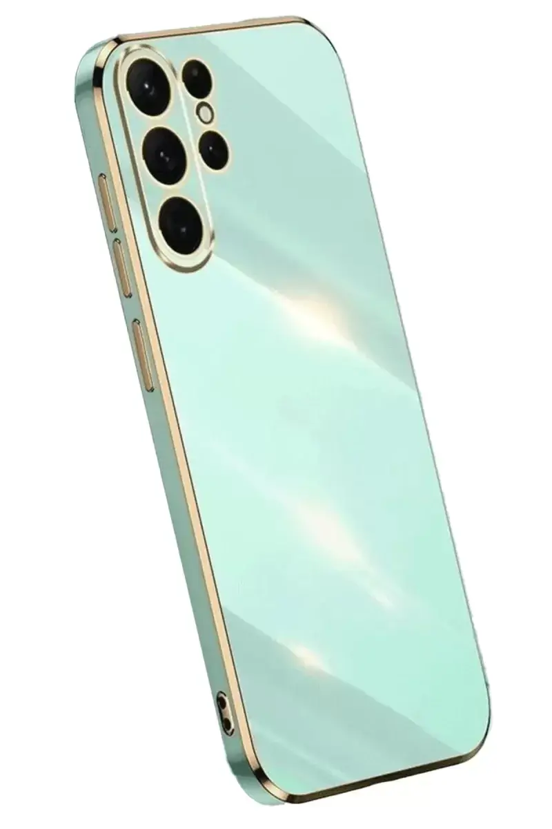 Newface Samsung Galaxy S25 Ultra Kılıf Volet Silikon - Açık Yeşil