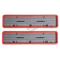 Çerçeveli Plakalık Plaka Altlığı Kırmızı 2'li