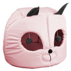 Markapet Kedi Kafası Şekilli Kedi Yatağı 45 cm Pudra