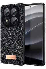 Onegif Xiaomi Redmi Note 14 Pro 5g Bright Simli Kapak - Siyah