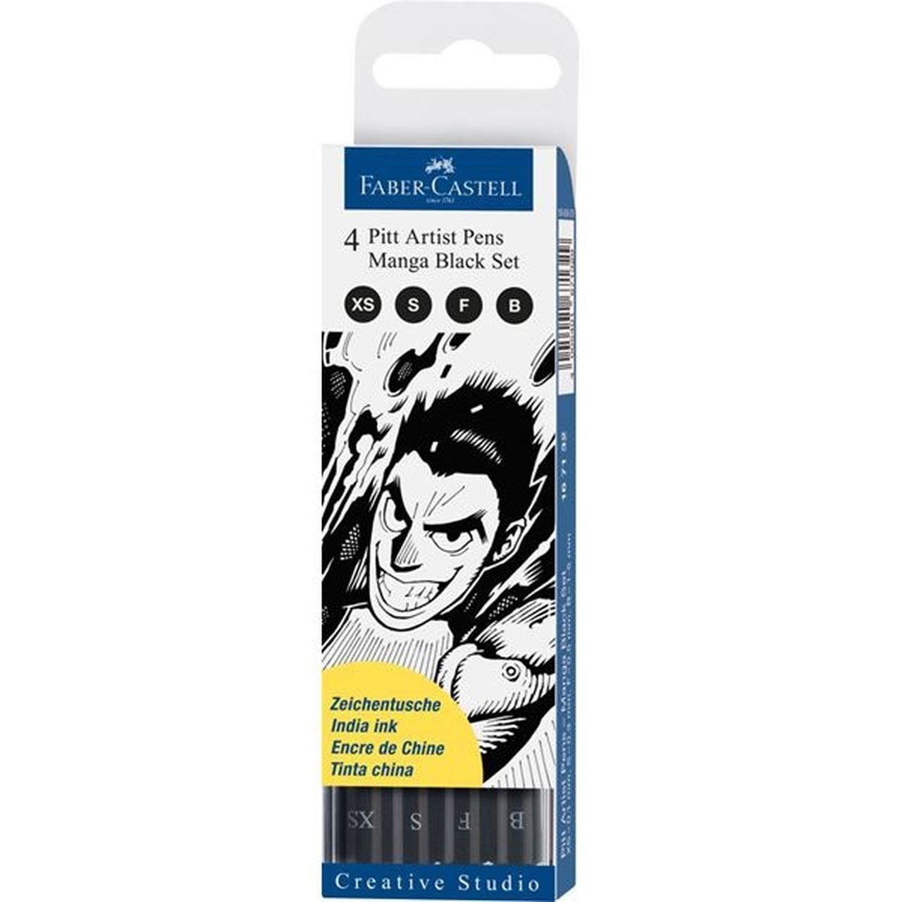 Pitt Artist Manga Black Set 4'lü