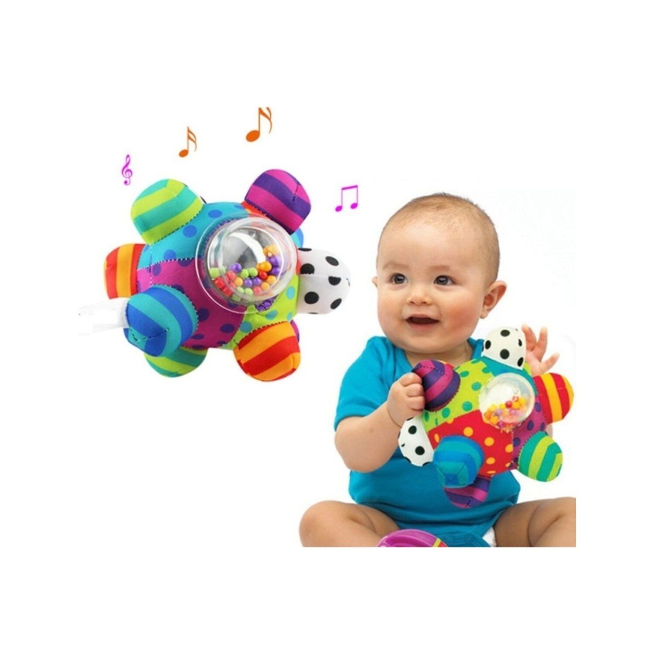 Sozzy Toys Çıngıraklı Renkli Topum