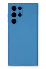 Newface Samsung Galaxy S24 Ultra Kılıf Nano İçi Kadife Silikon - Mavi