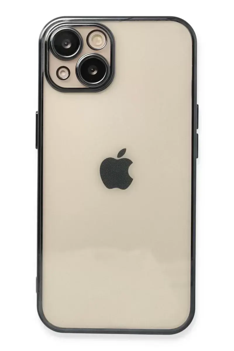 Newface İphone 14 Kılıf Razer Lensli Silikon - Siyah
