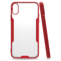 İphone X Kılıf Platin Silikon - Kırmızı