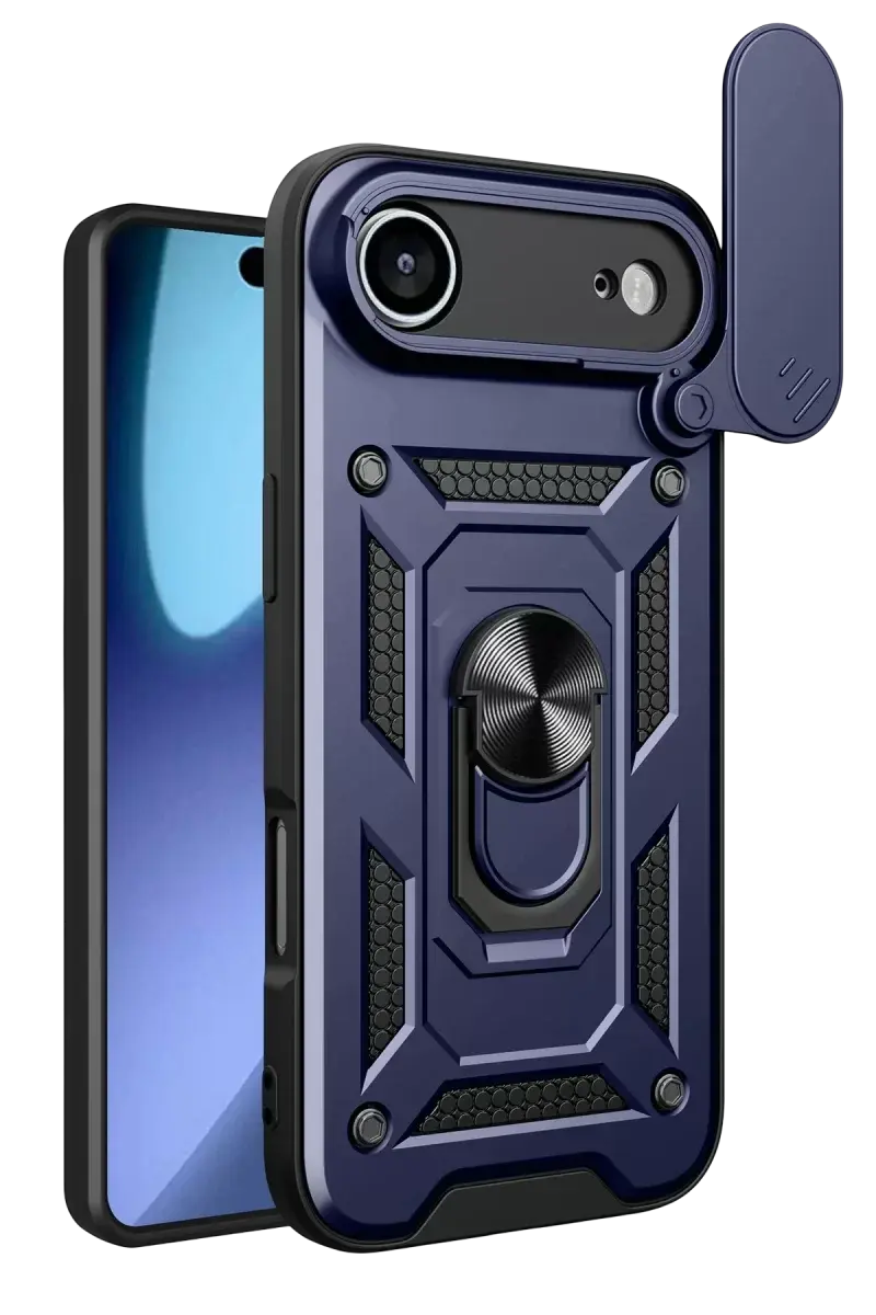 Newface Apple İphone 17 Air Pars Lens Yüzüklü Silikon - Lacivert