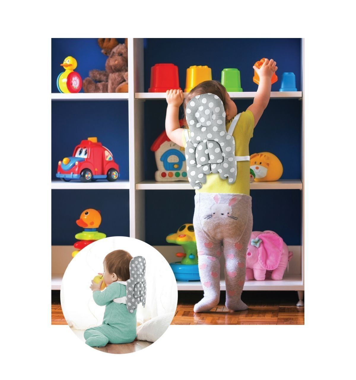 Babyjem Bebek Melek Kanadı Koruma Yastığı Gri Puan