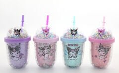 Kuromi Figürlü Pipetli Kapaklı Kupa Bardak