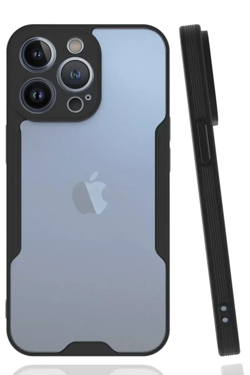 Newface İphone 14 Pro Kılıf Platin Silikon - Siyah