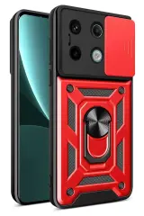 Newface Xiaomi Redmi Note 13 Pro 4g Pars Lens Yüzüklü Silikon - Kırmızı
