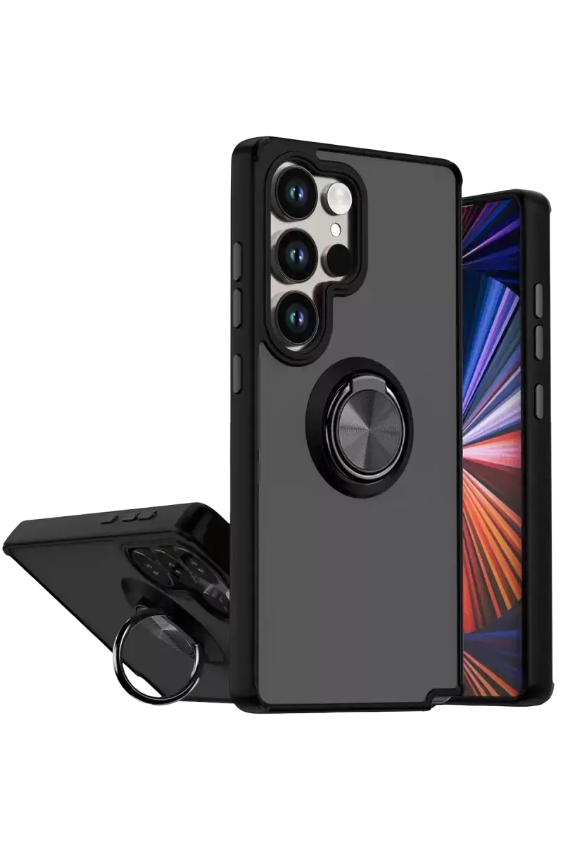 Newface Samsung Galaxy S26 Ultra Montreal Yüzüklü Silikon Kapak - Siyah