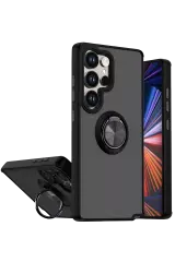 Newface Samsung Galaxy S26 Ultra Montreal Yüzüklü Silikon Kapak - Siyah