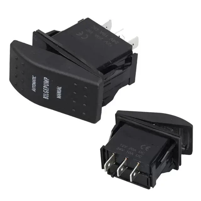 Powermaster ﻿sintine Pompa Sembollü Işıksız Yaylı 3 Pinli On-off 12-24v Marin Switch