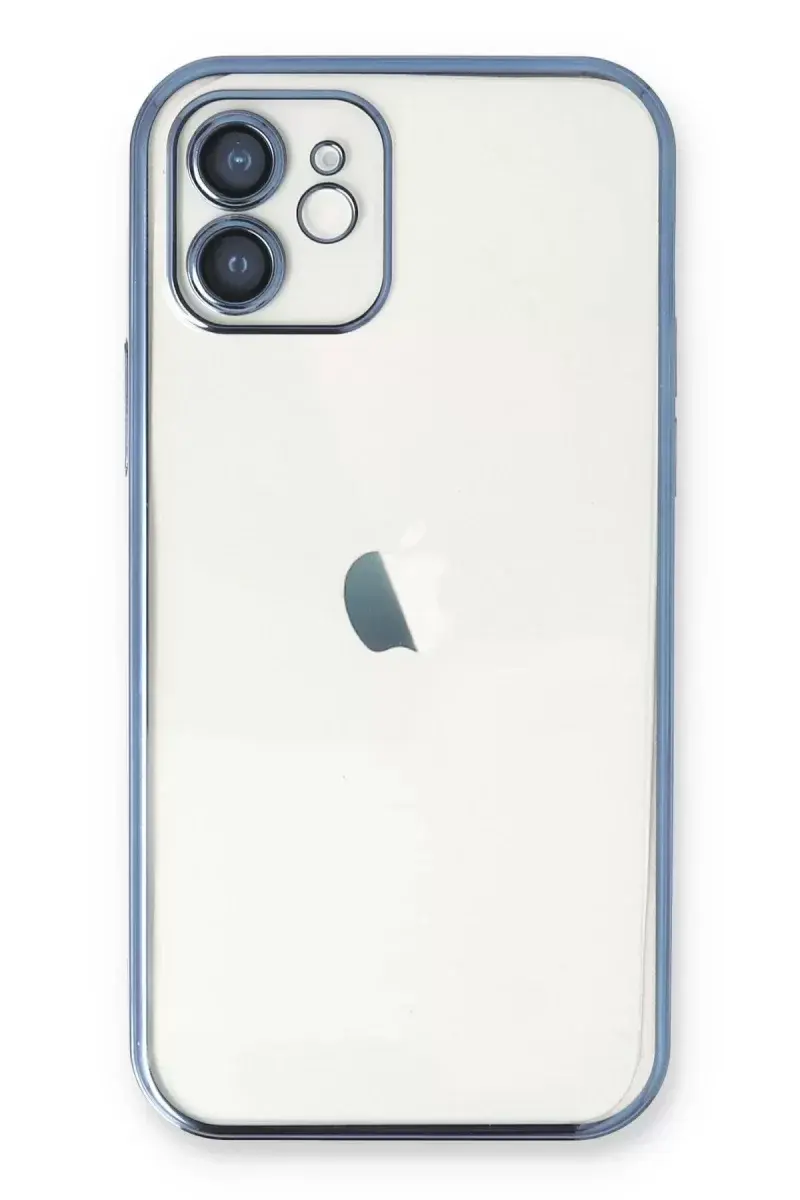 Newface İphone 12 Kılıf Razer Lensli Silikon - Açık Mavi