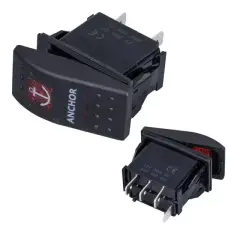 Powermaster ﻿çapa Irgatı Sembollü Yaylı Işıksız 3 Pinli On-off 12-24v Marin Switch