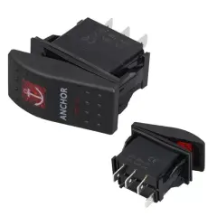 Powermaster ﻿çapa Irgatı Sembollü Yaylı Işıksız 4 Pinli On-off 12-24v Marin Switch