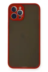 Newface Apple İphone 12 Pro Max Kılıf Montreal Silikon Kapak - Kırmızı