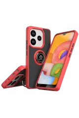 Newface Xiaomi Redmi Note 14 4g Montreal Yüzüklü Silikon Kapak - Kırmızı