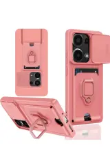 Newface Xiaomi Redmi Note 13 Pro 4g Kılıf Zuma Kartvizitli Yüzüklü Silikon - Pembe