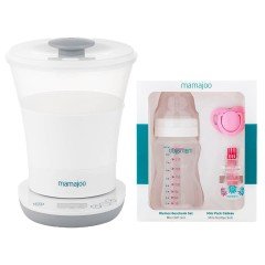 Mamajoo 3 İşlevli Buhar Sterilizatörü + Mini Hediye Seti 250 ml / Pembe